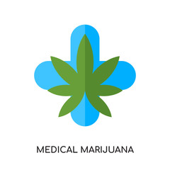 medical marijuana logo isolated on white background for your web, mobile and app design