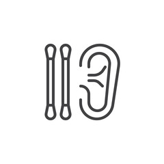 Cotton swabs outline icon. linear style sign for mobile concept and web design. Ear sticks simple line vector icon. Symbol, logo illustration. Pixel perfect vector graphics