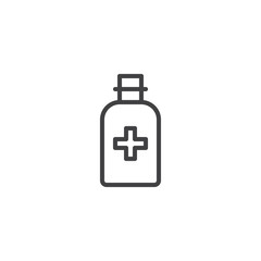 Medicine bottle outline icon. linear style sign for mobile concept and web design. simple line vector icon. Symbol, logo illustration. Pixel perfect vector graphics