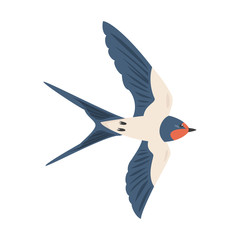 Cartoon swallow icon on white background. Vector illustration.