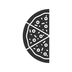 Half of pizza glyph icon