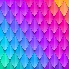 Abstract multicolored background. Paper colorful artificial squama or plumage. Vector illustration.
