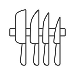 Knives set linear icon