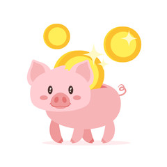 cute pink piggy bank