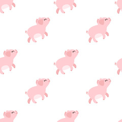 seamless pattern with pink pig