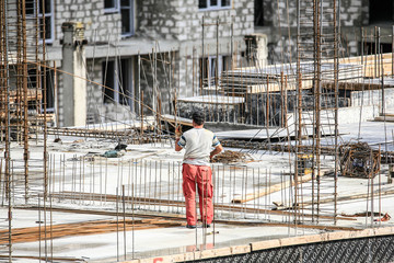 builders works on the construction site