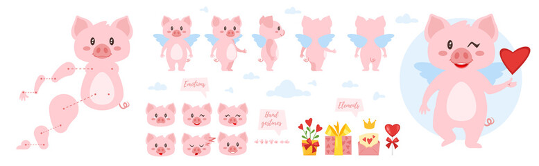 Obraz na płótnie Canvas pig character for animation