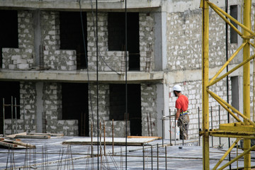 builders works on the construction site