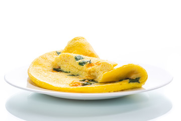 omelette from chicken eggs with green onion