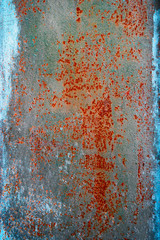 Weathered Rusty Metal Sheet With Peeling Paint