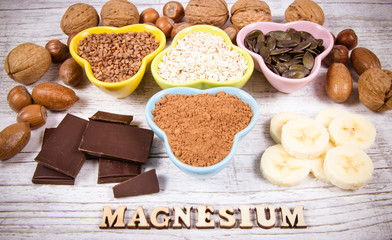 Products containing magnesium. Healthy food.