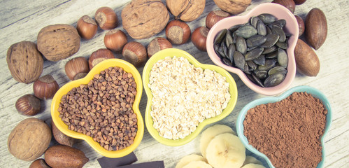 Products containing magnesium. Healthy food.