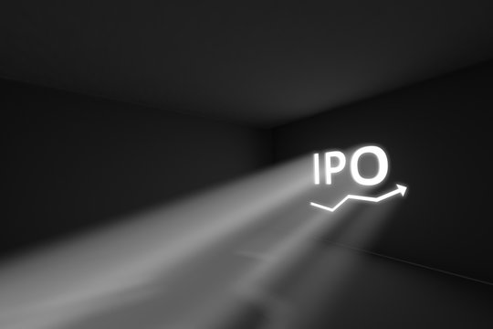 IPO rays volume light concept 3d illustration