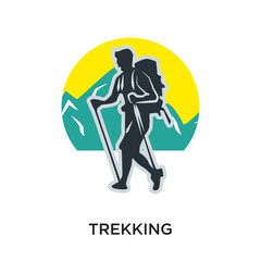 trekking logo isolated on white background for your web, mobile and app design