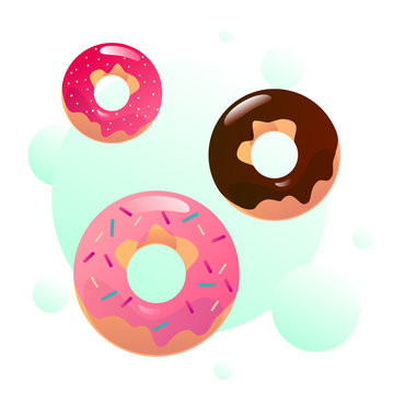 Sweet donuts vector illustration