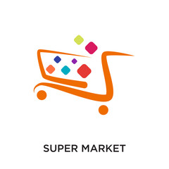 super market logo isolated on white background for your web, mobile and app design