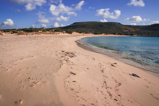 Scenic Simos beach on Elafonisos island in Greece
