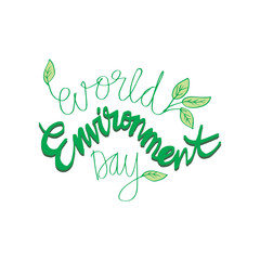 World environment day lettering