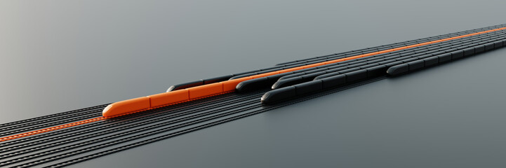 High speed rail transport concept, original 3d rendering