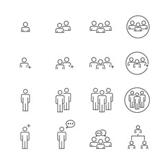 People Icons Line Work Group Team Business Vector