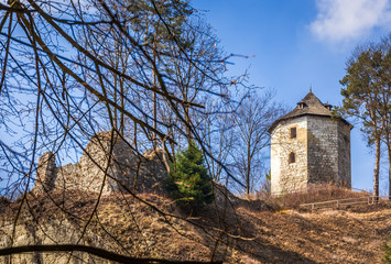 Ruins of Ojcow castle in Poland