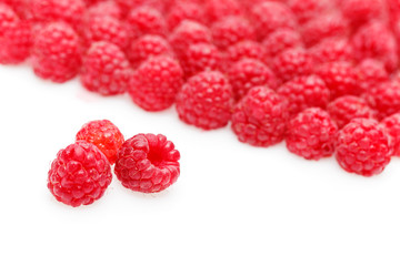 raspberry berries isolated on white