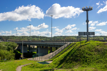 Car bridge across the river