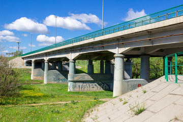 Car bridge across the river