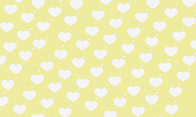 White heart and white arrow on yellow background