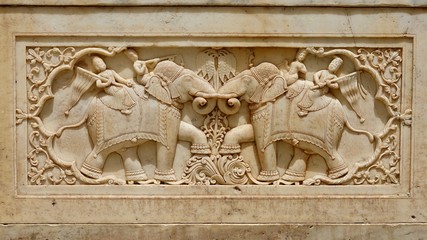 Gaitor Ki Chhatriyan in Jaipur, Rajasthan Indien, Mogularchitektur, Grabmahl