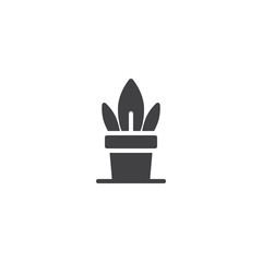 Houseplant vector icon. filled flat sign for mobile concept and web design. Growing plant in a pot simple solid icon. Symbol, logo illustration. Pixel perfect vector graphics