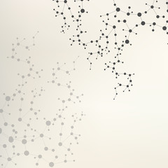 Structure molecule and communication. Dna, atom, neurons. Scientific concept for your design. Connected lines with dots. Medical, technology, chemistry, science background. illustration.