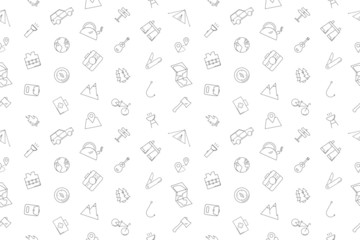 Vector camping pattern. Camping seamless background