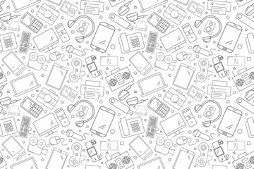 Vector electronic and device pattern. electronic and device seamless background