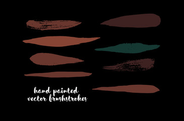Vintage Graffiti Brushstrokes. Vector Hipster Lines, Logo Doodles, Banners. Brown, Ocher, Gray Marker Strokes, Text Highlights. Color Swatch in Earth Tones. Autumn, Winter Color Buttons, Brush Stroke