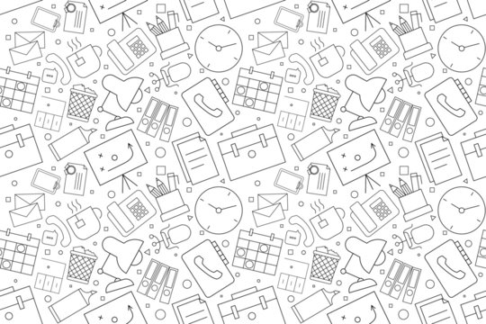 Vector workplace pattern. Workplace seamless background	