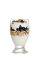 isolated blueberry parfait