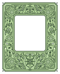 Floral Border or Frame.White Space in the Centre