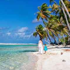 Mother and daughter on tropical vacation