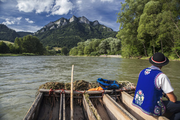 rafter in a traditional outfit, Pieniny national park, Poland