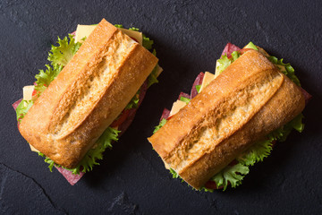 Ciabatta sandwich with lettuce
