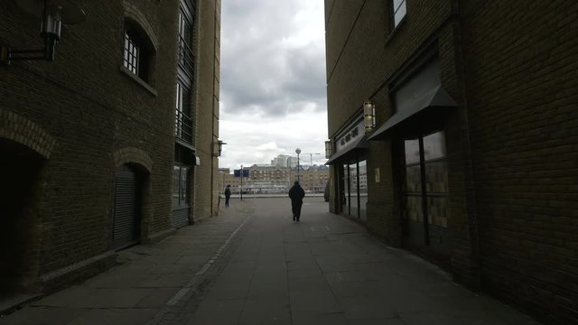 Street leading to the riverside of London