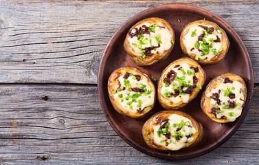 Baked potato stuffed with cheese