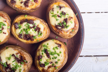 Baked potato stuffed with cheese