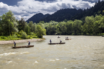 rafter in a traditional outfit, Pieniny national park, Poland