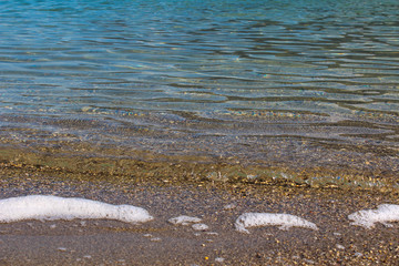 pebble stones into the clean water