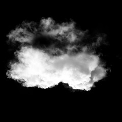 White cloud isolated over black background illustration