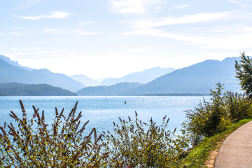Annecy lake and mountains