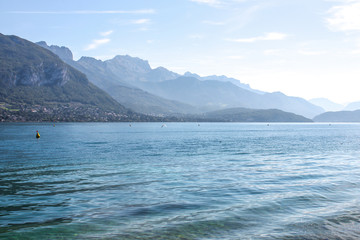 Annecy lake and mountains