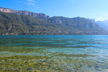 Annecy lake and mountains